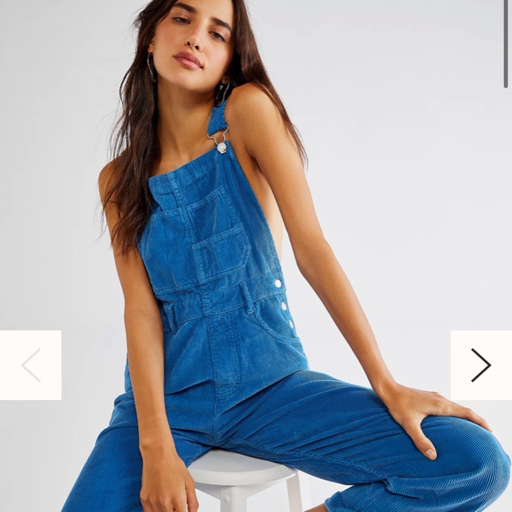 Free People Ziggy Cord blue Overalls NWT ! Never worn selling for 1/2 price !